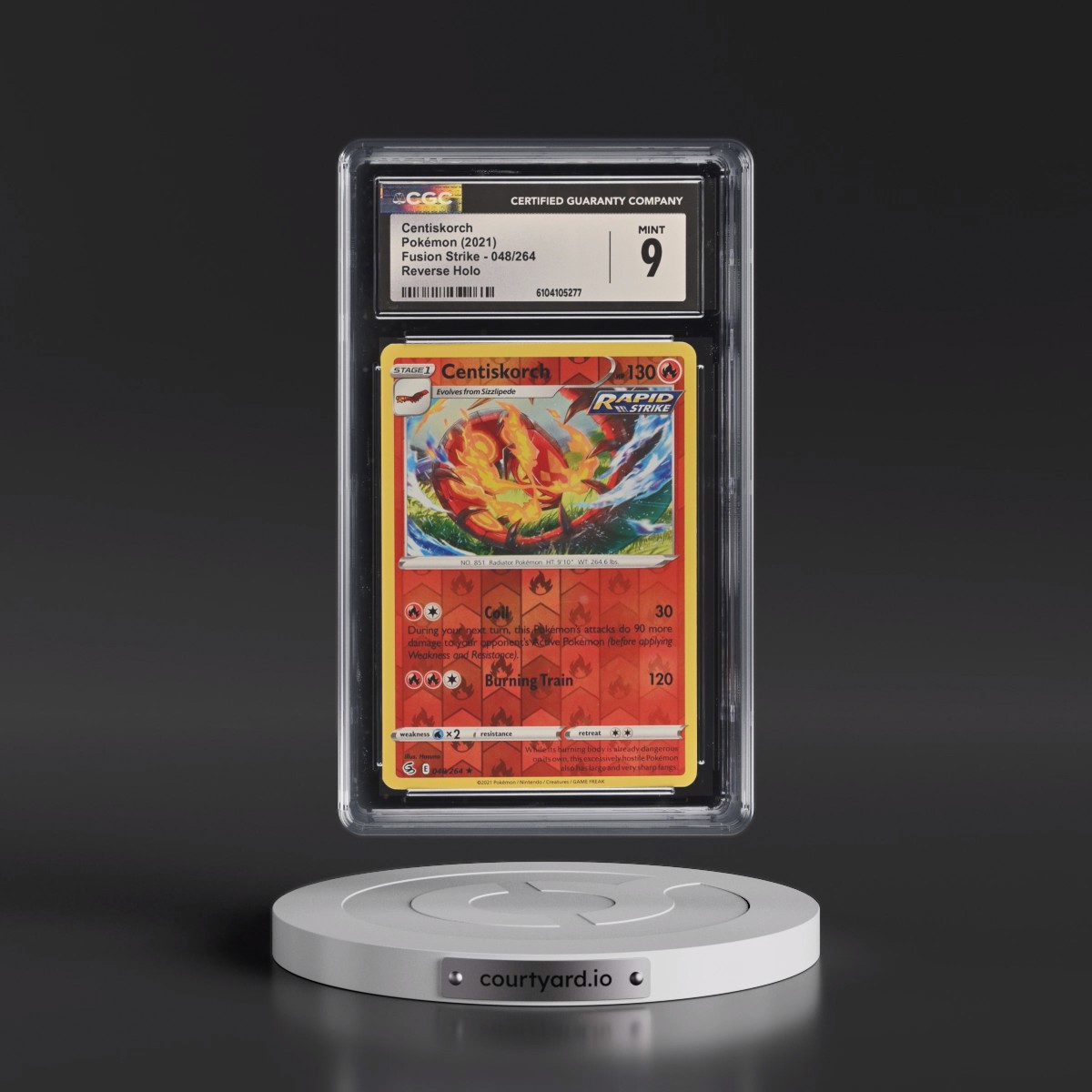 2019 Fusion Strike #048/264 Centiskorch - Reverse Holo (CGC 9 MINT)
