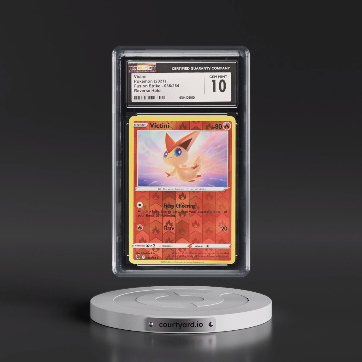 2019 Fusion Strike Victini - Reverse Holo #036/264 CGC 10
