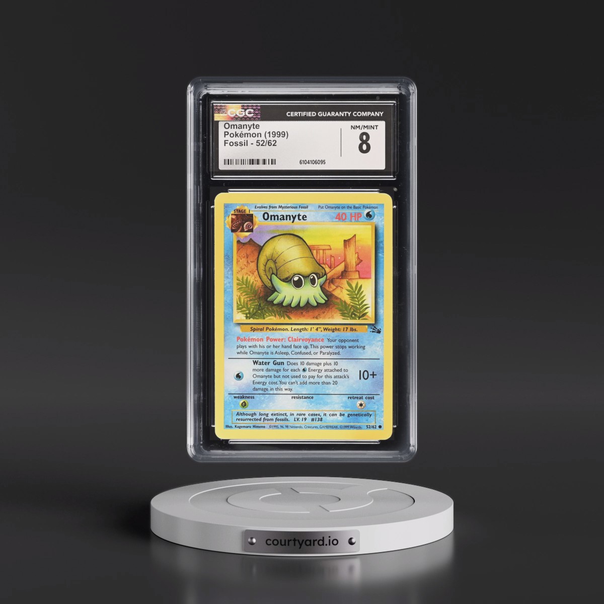 1999 Fossil #52/62 Omanyte (CGC 8 NM-MT)