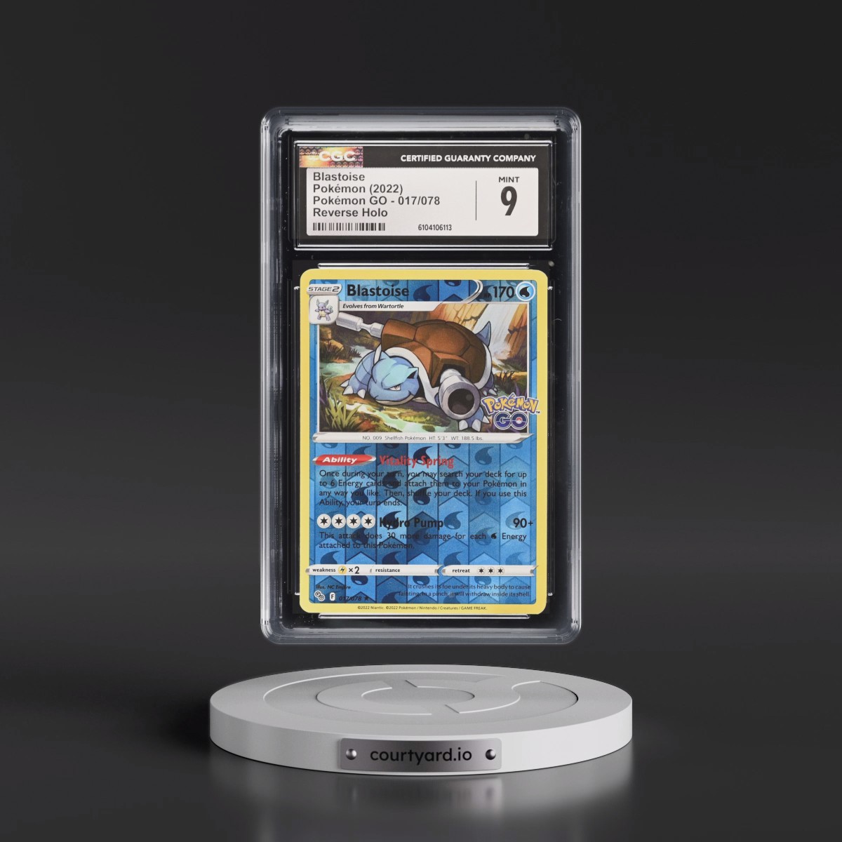 2022 Pokémon GO #017/078 Blastoise - Reverse Holo (CGC 9 MINT)
