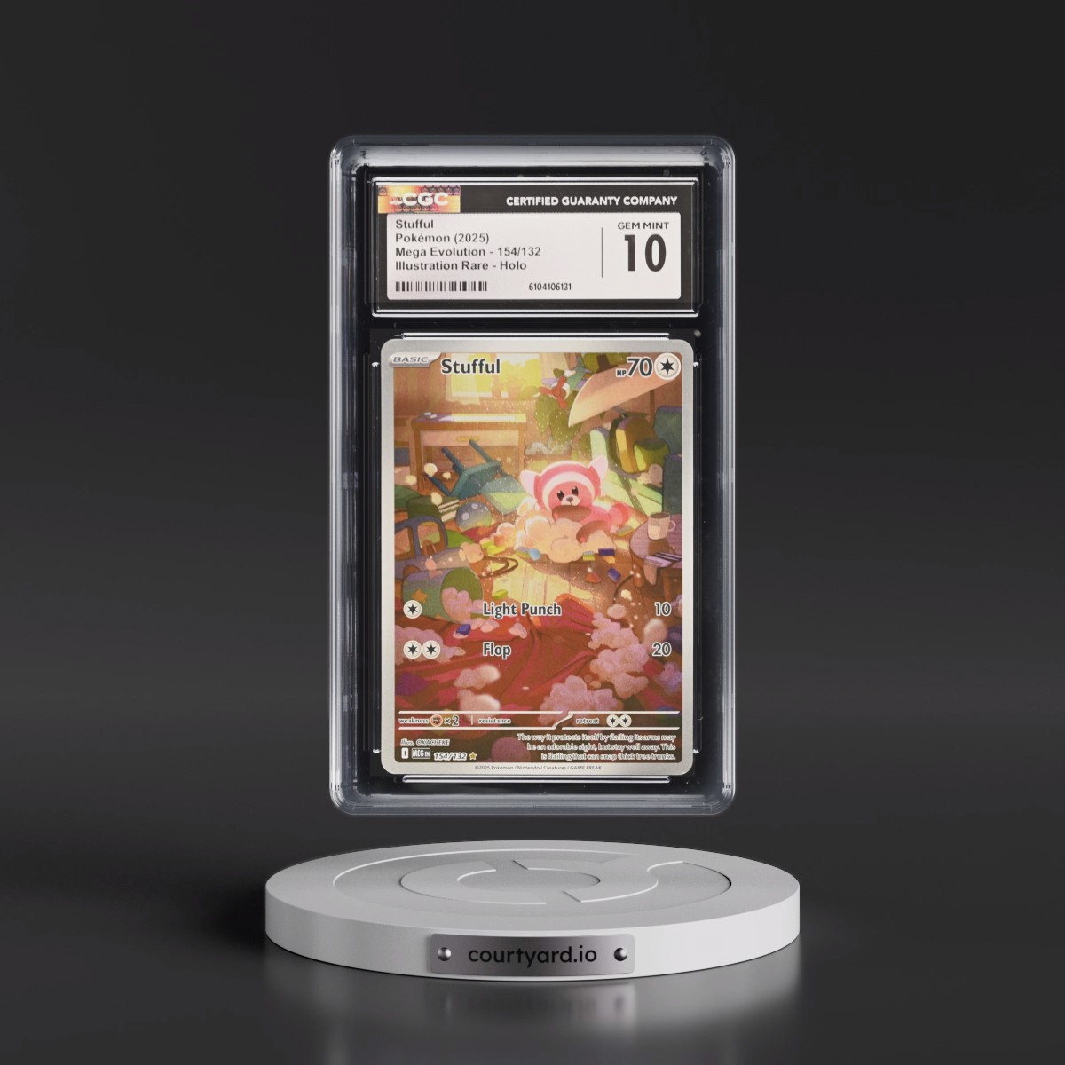 2025 Pokémon Meg EN-Mega Evolution #154 Stufful - Illustration Rare (CGC 10 GEM MINT)