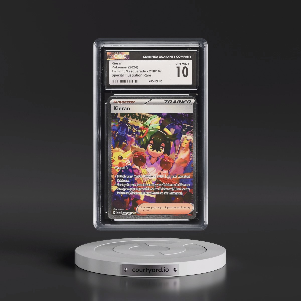 2024 Twilight Masquerade - TWM EN #218/167 Kieran - Special Illustration Rare (CGC 10 GEM MINT)