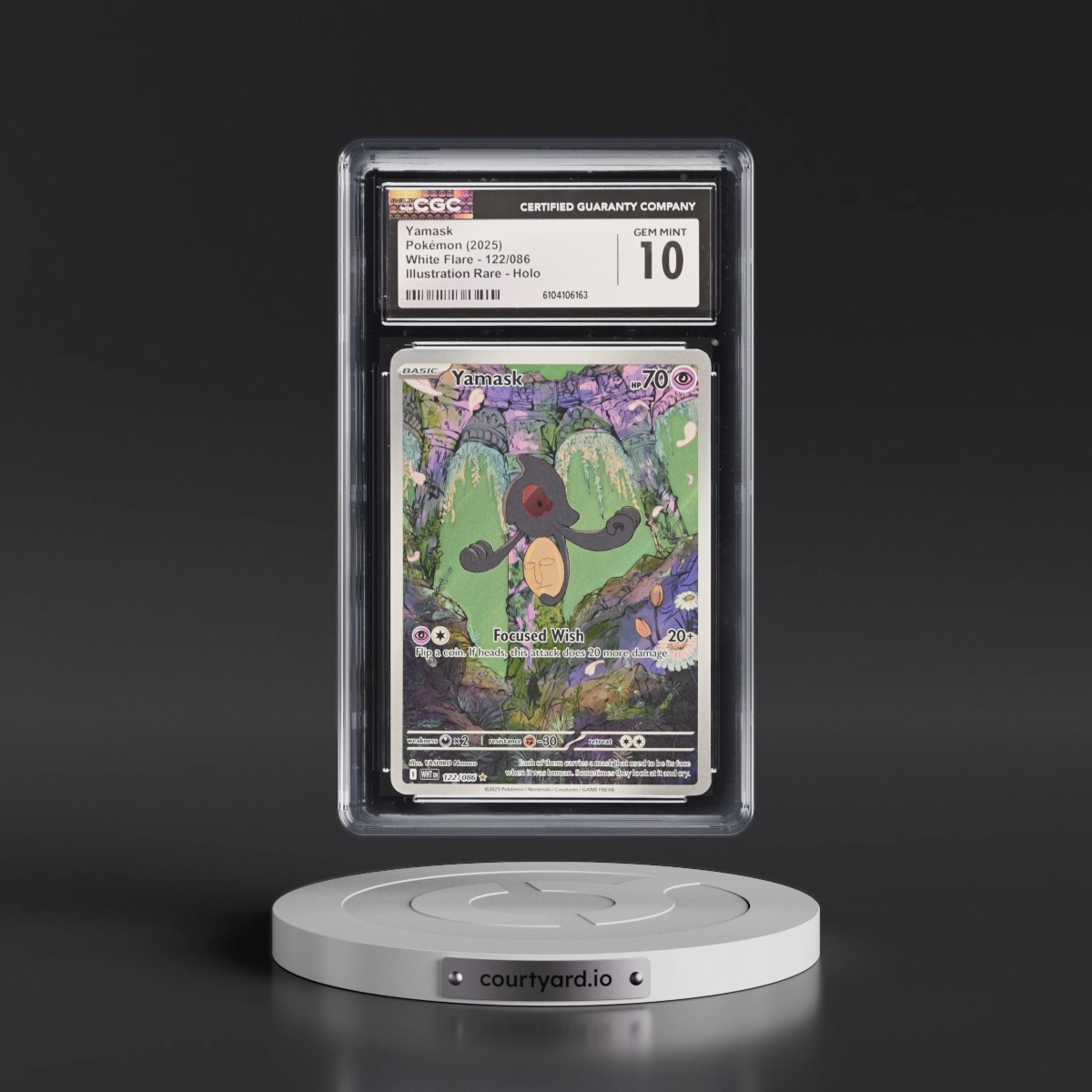 2025 Pokémon Wht EN-White Flare #122 Yamask - Illustration Rare (CGC 10 GEM MINT)