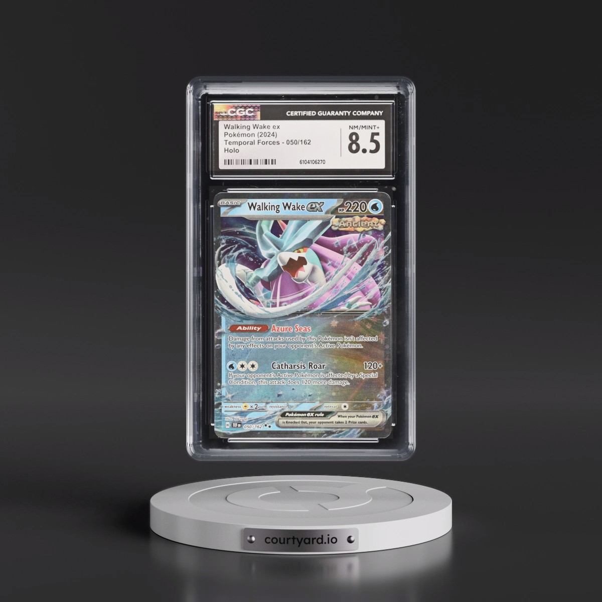2024 Pokémon Tef EN-Temporal Forces #050 Walking Wake EX - Holo (CGC 8.5 NM-MT+)