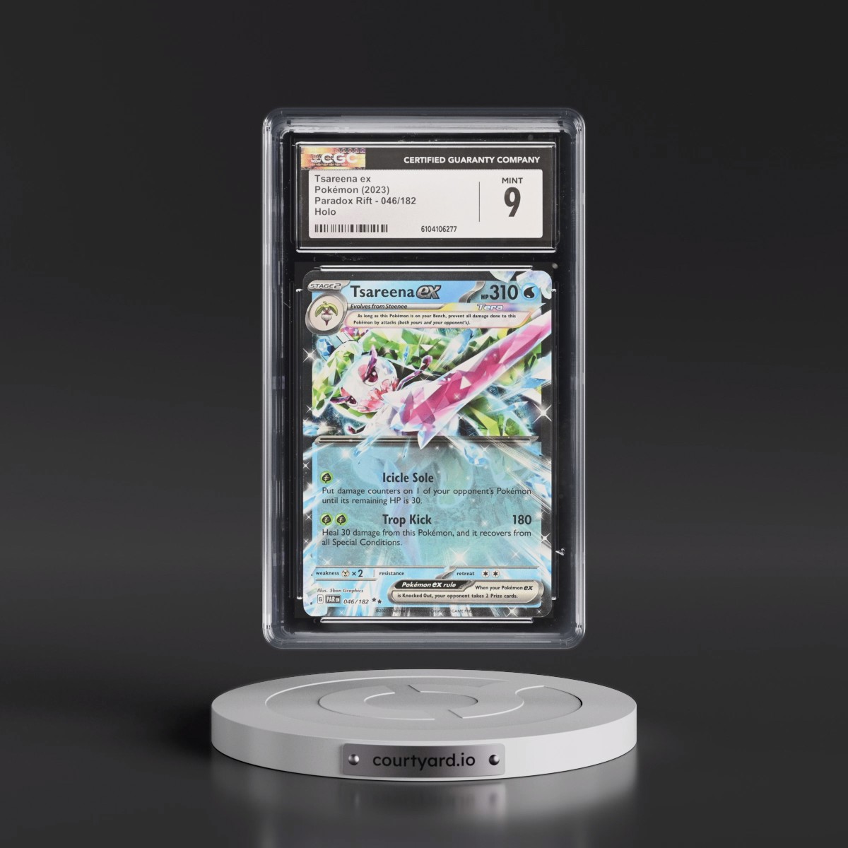 2023 Pokémon Par EN-Paradox Rift #046 Tsareena EX - Holo (CGC 9 MINT)