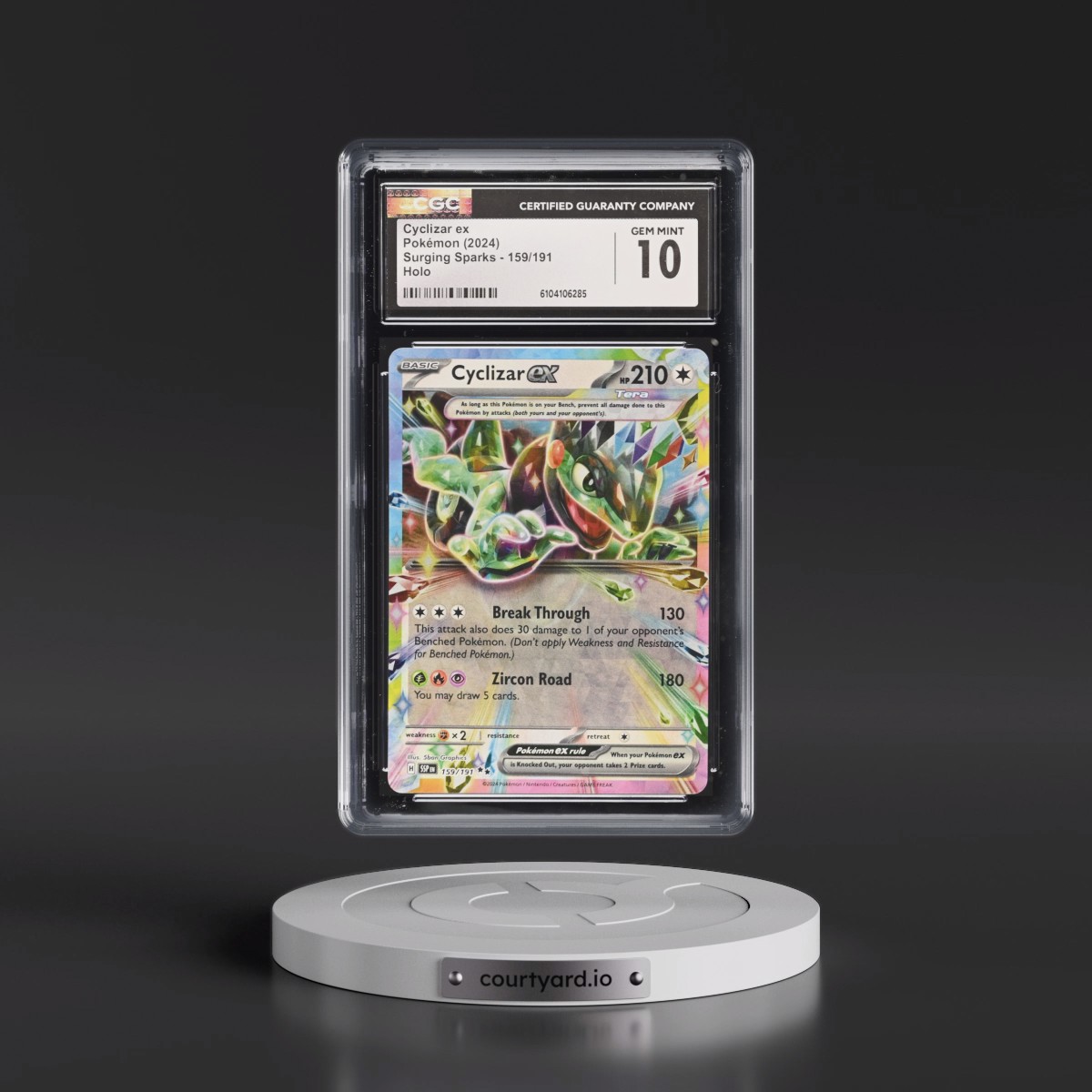 2024 Surging Sparks - SSP EN #159/191 Cyclizar ex - Holo (CGC 10 GEM MINT)