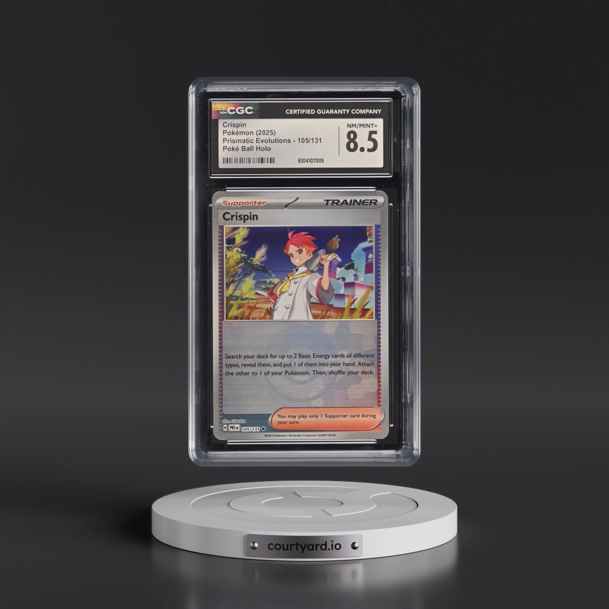 2024 Prismatic Evolutions - PRE EN #105/131 Crispin - Poké Ball Holo (CGC 8.5 NM-MT+)