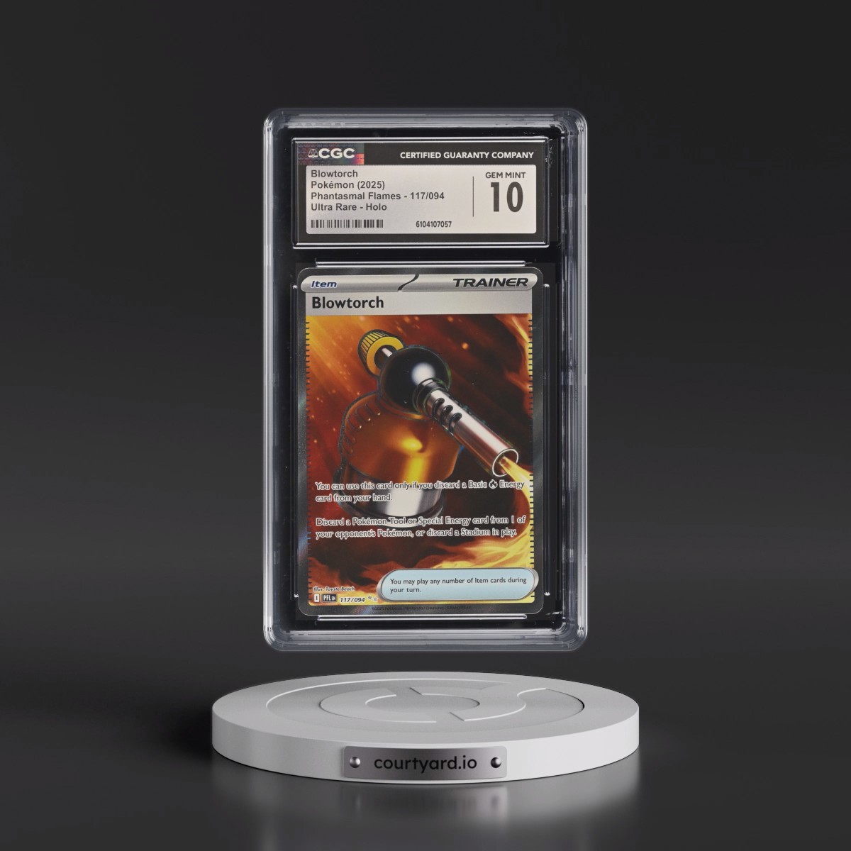 2025 Phantasmal Flames - PFL EN #117/094 Blowtorch - Ultra Rare Holo (CGC 10 GEM MINT)