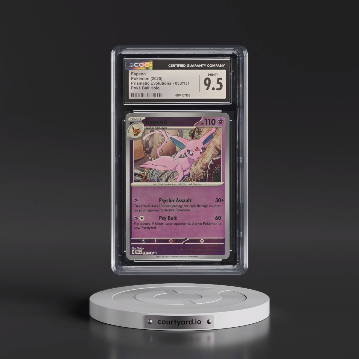 2024 Prismatic Evolutions - PRE EN #033/131 Espeon - Poké Ball Holo (CGC 9.5 MINT+)