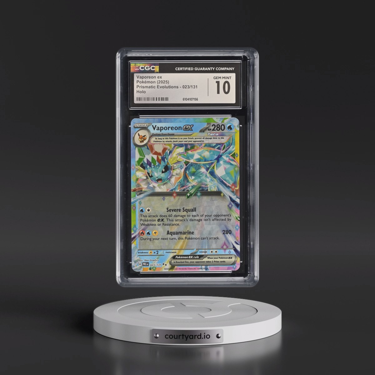 2025 Prismatic Evolutions - PRE EN #023/131 Vaporeon ex - Holo (CGC 10 GEM MINT)