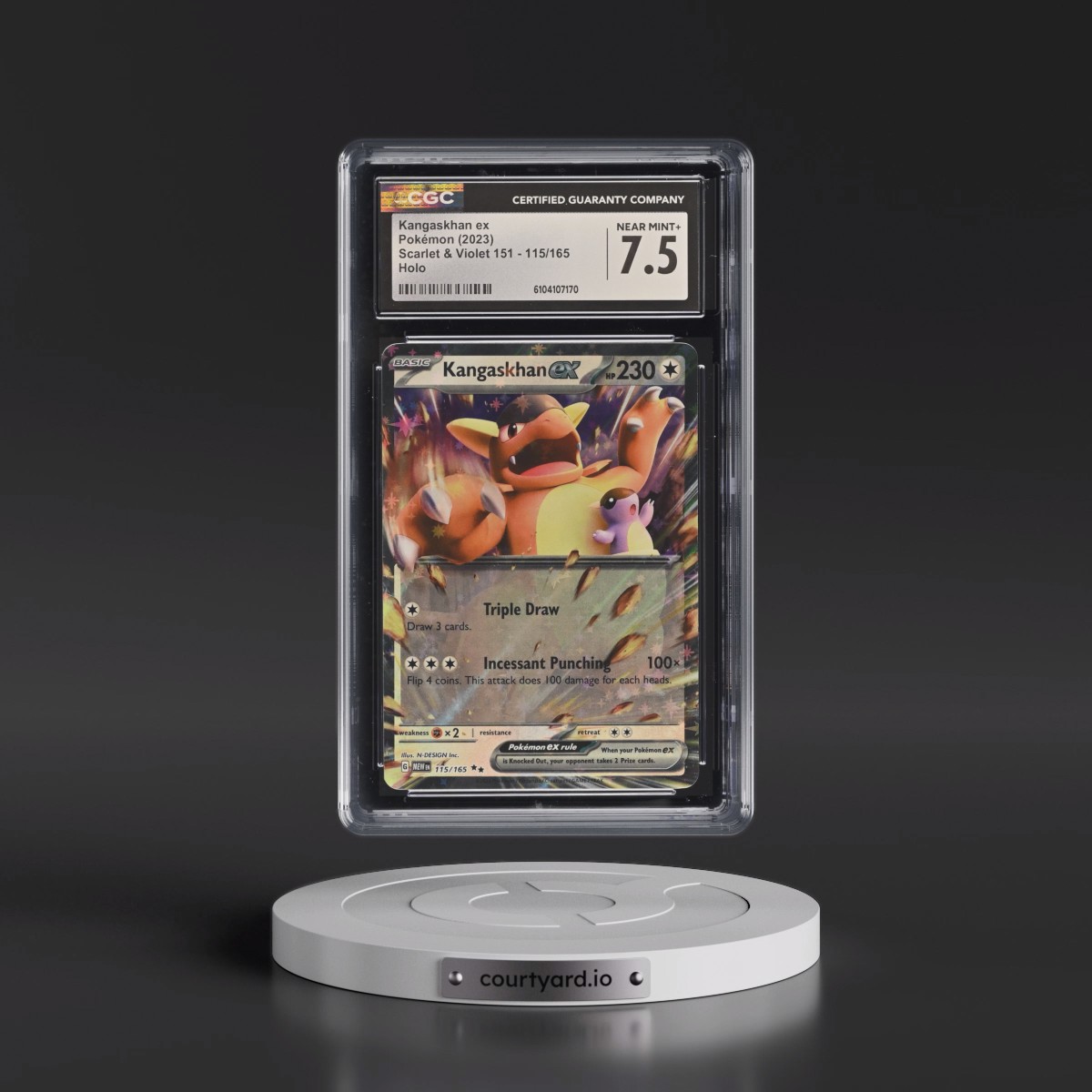 2023 Scarlet & Violet 151 - MEW EN #115/165 Kangaskhan ex (CGC 7.5 NM+)