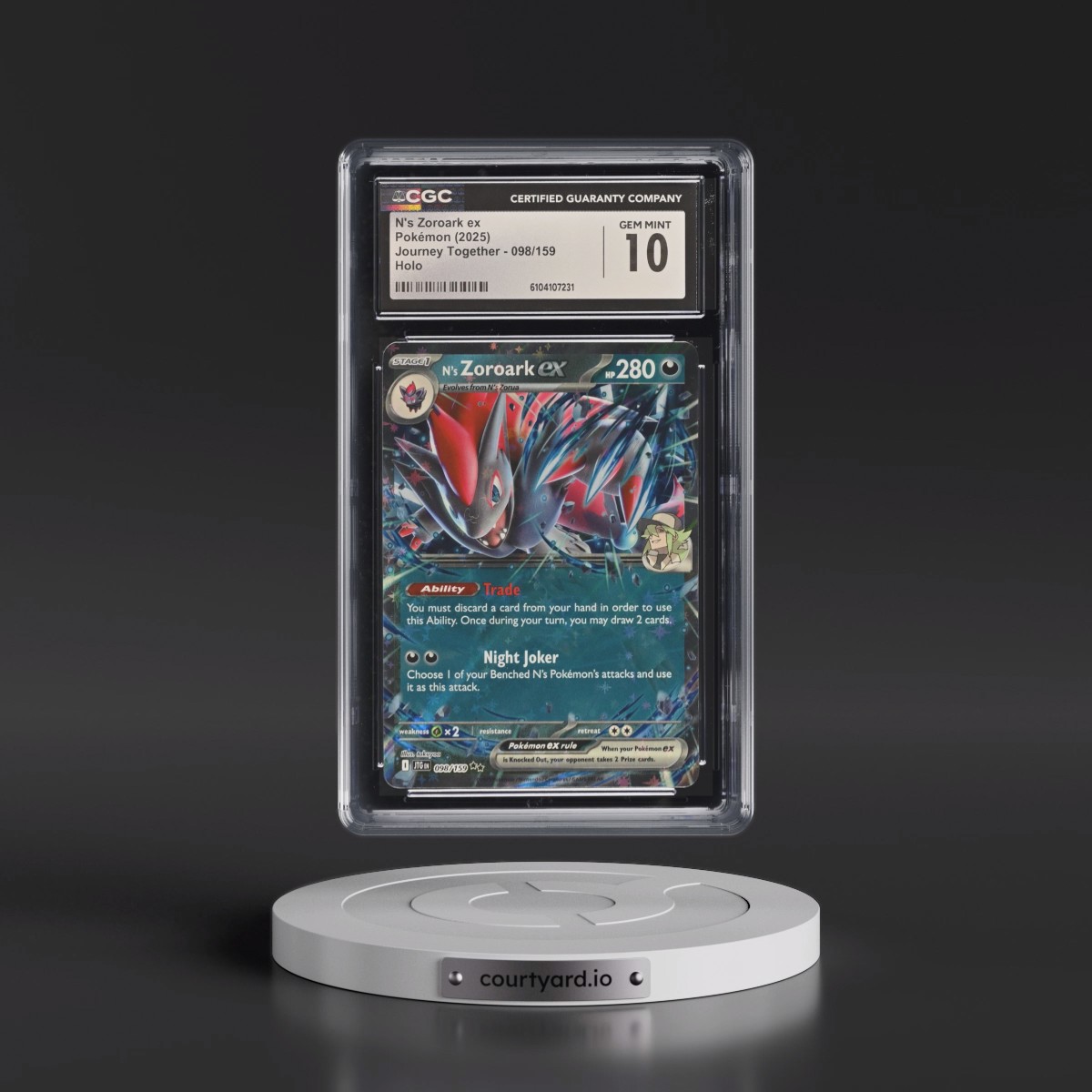 2025 Pokémon Jtg EN-Journey Together #098 N's Zoroark EX - Holo (CGC 10 GEM MINT)
