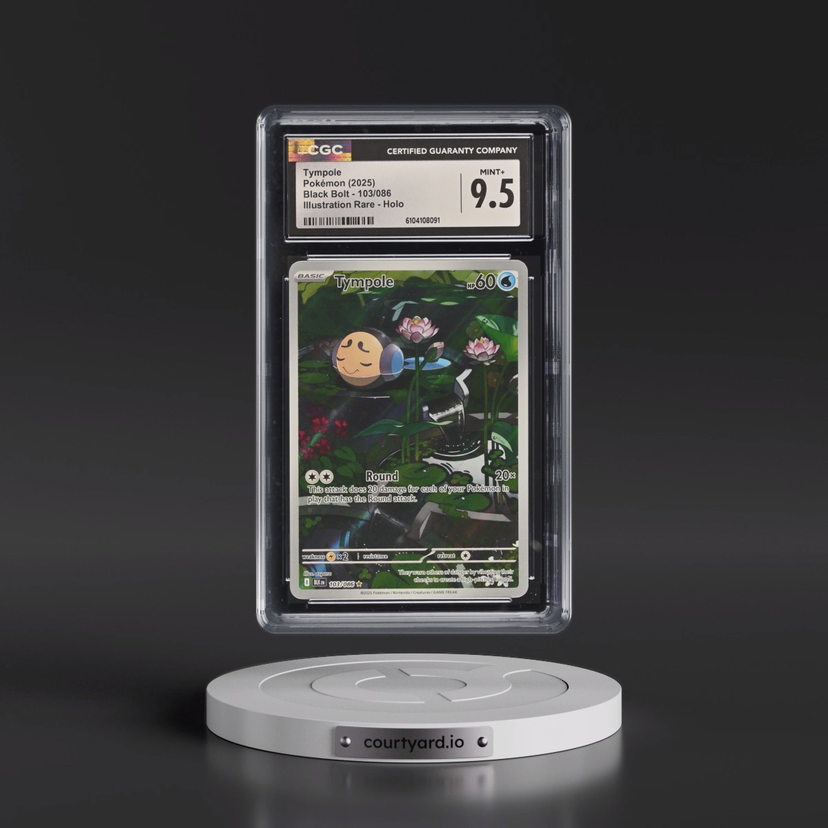 2025 Pokémon Blk EN-Black Bolt #103 Tympole - Illustration Rare (CGC 9.5 MINT+)