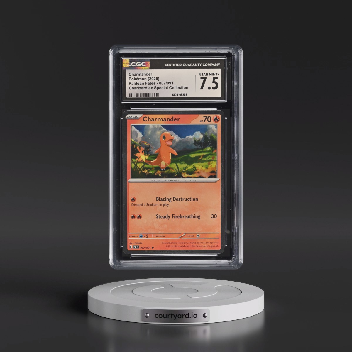 2024 Paldean Fates - PAF EN #007/091 Charmander - Charizard ex Special Collection (Cosmos Holo) (CGC 7.5 NM+)