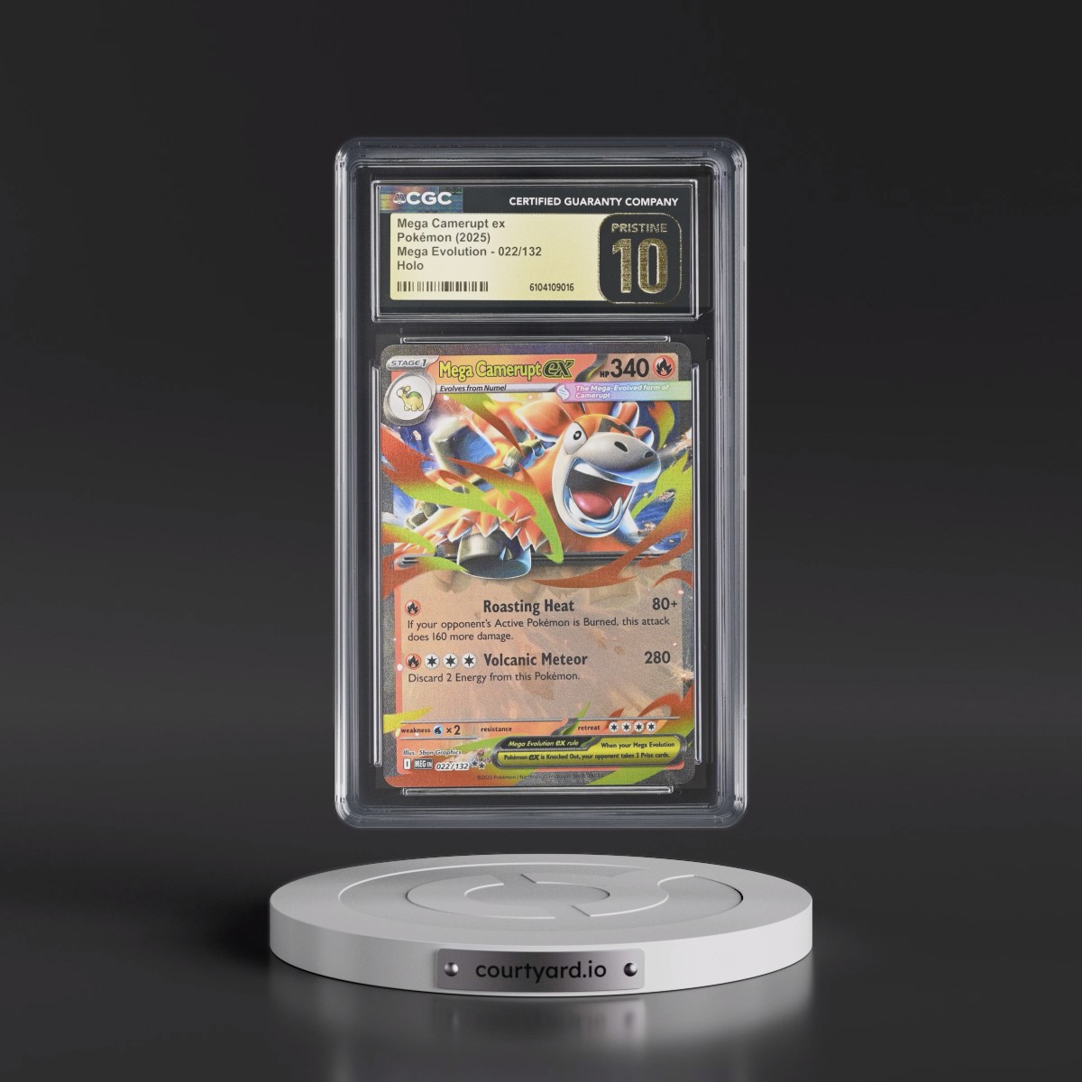 2025 Pokémon Meg EN-Mega Evolution #022 Mega Camerupt EX - Holo (CGC 10 PRISTINE)