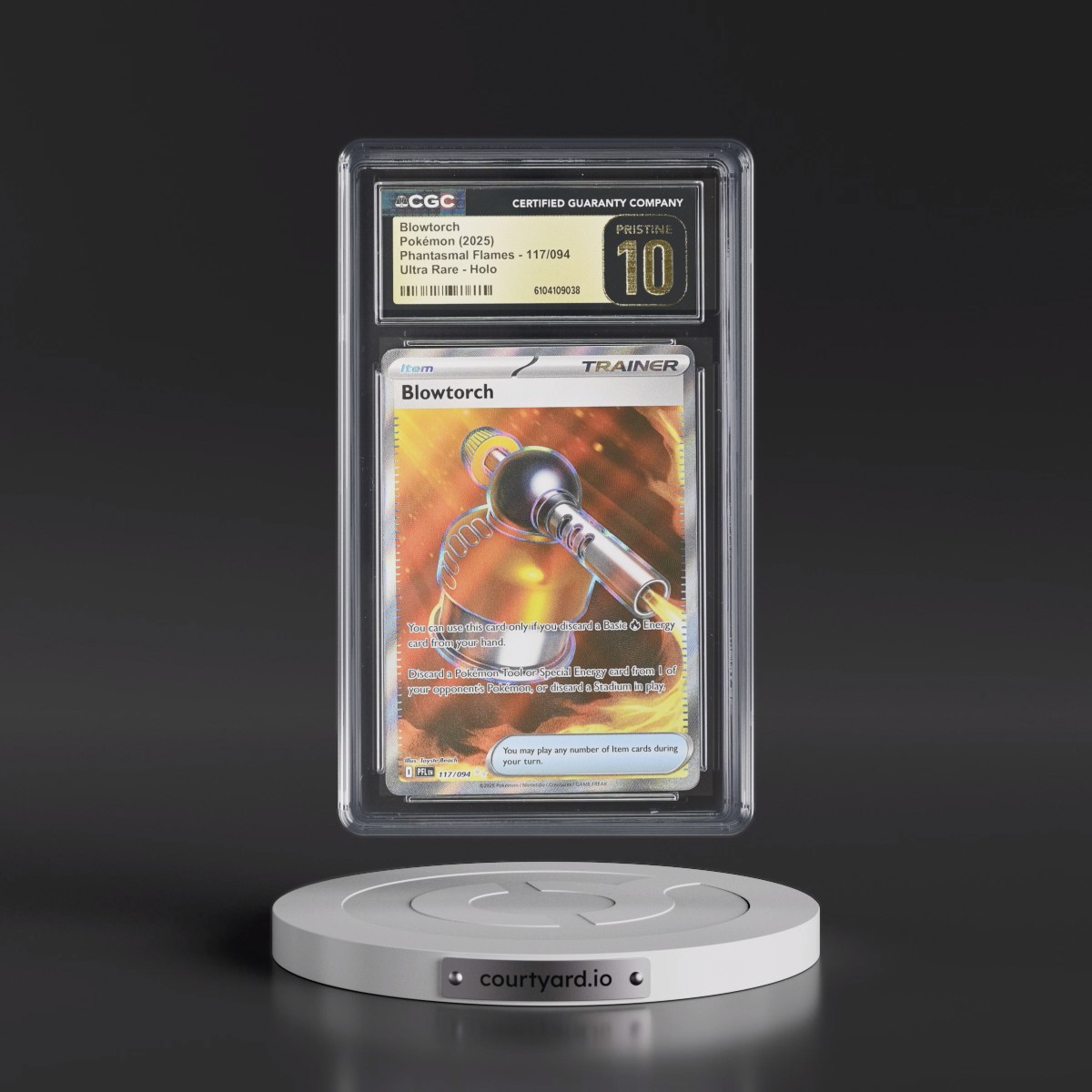 2025 Phantasmal Flames - PFL EN #117/094 Blowtorch - Ultra Rare Holo (CGC 10 PRISTINE)