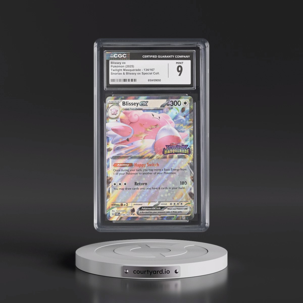 2024 Twilight Masquerade - TWM EN #134/167 Blissey ex - (Set Stamp) Snorlax ex & Blissey ex Special (Holo) (CGC 9 MINT)