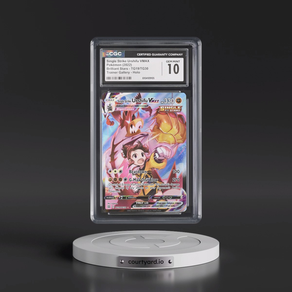 2022 Brilliant Stars #TG19/TG30 Single Strike Urshifu VMAX - Trainer Gallery Holo (CGC 10 GEM MINT)