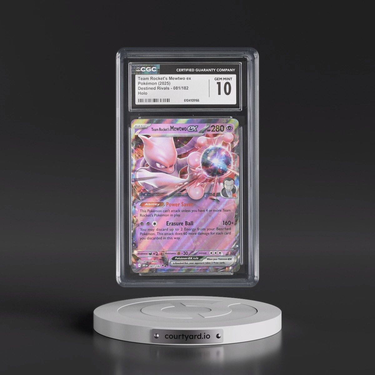 2025 Pokémon Dri EN-Destined Rivals #081 Team Rocket's Mewtwo EX - Holo (CGC 10 GEM MINT)