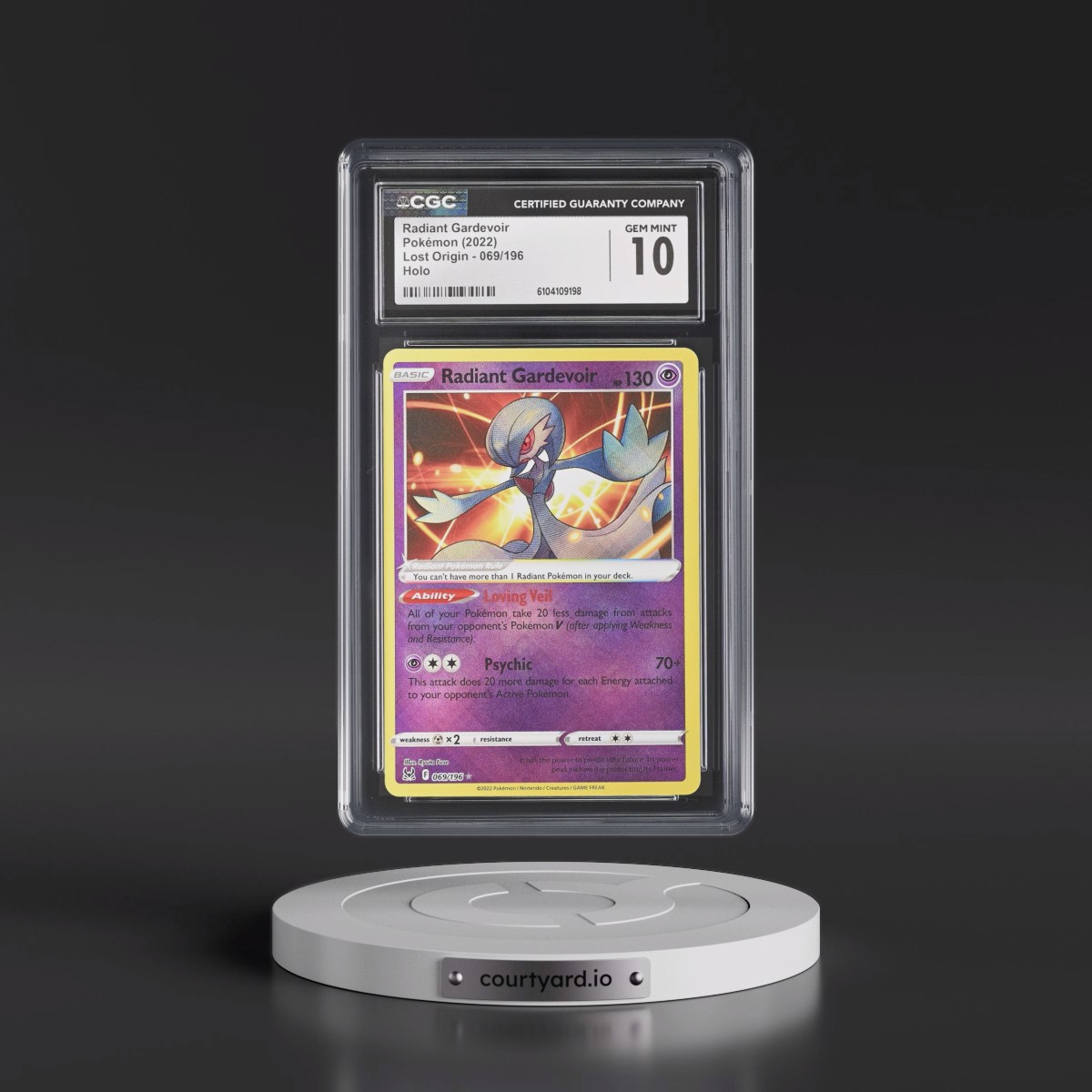 2022 Lost Origin #069/196 Radiant Gardevoir - Holo (CGC 10 GEM MINT)