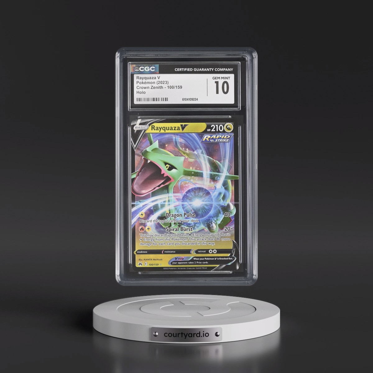 2023 Crown Zenith #100/159 Rayquaza V - Holo (CGC 10 GEM MINT)