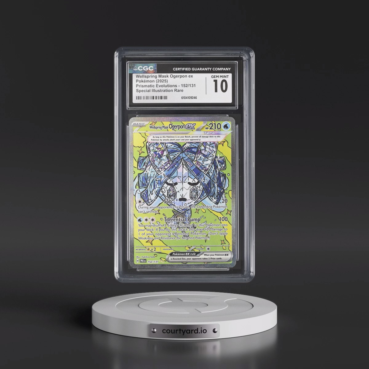 2025 Pokémon Pre EN-Prismatic Evolutions #152 Wellspring Mask Ogerpon EX - Holo Special Illustration Rare (CGC 10 GEM MINT)