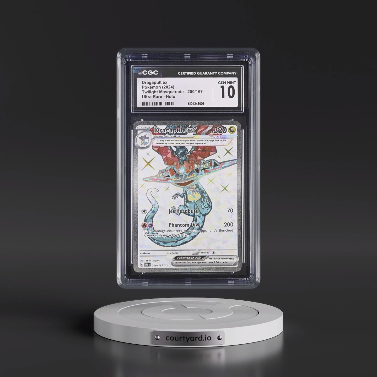 2024 Twilight Masquerade - TWM EN #200/167 Dragapult ex - Ultra Rare Holo (CGC 10 GEM MINT)