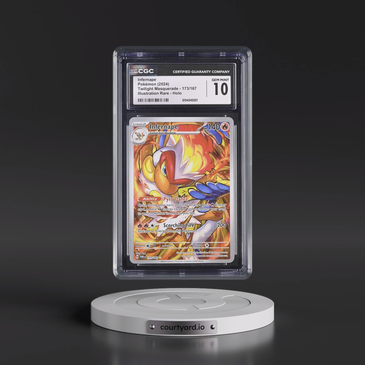2024 Twilight Masquerade - TWM EN #173/167 Infernape - Illustration Rare Holo (CGC 10 GEM MINT)