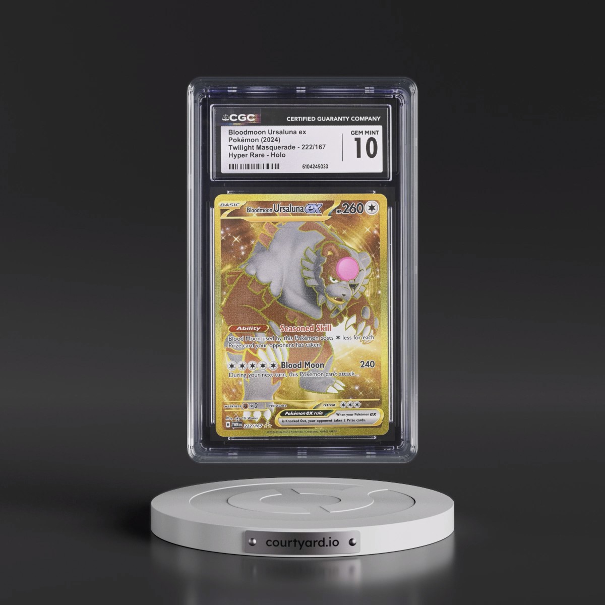 2024 Twilight Masquerade - TWM EN #222/167 Bloodmoon Ursaluna ex - Hyper Rare Holo (CGC 10 GEM MINT)