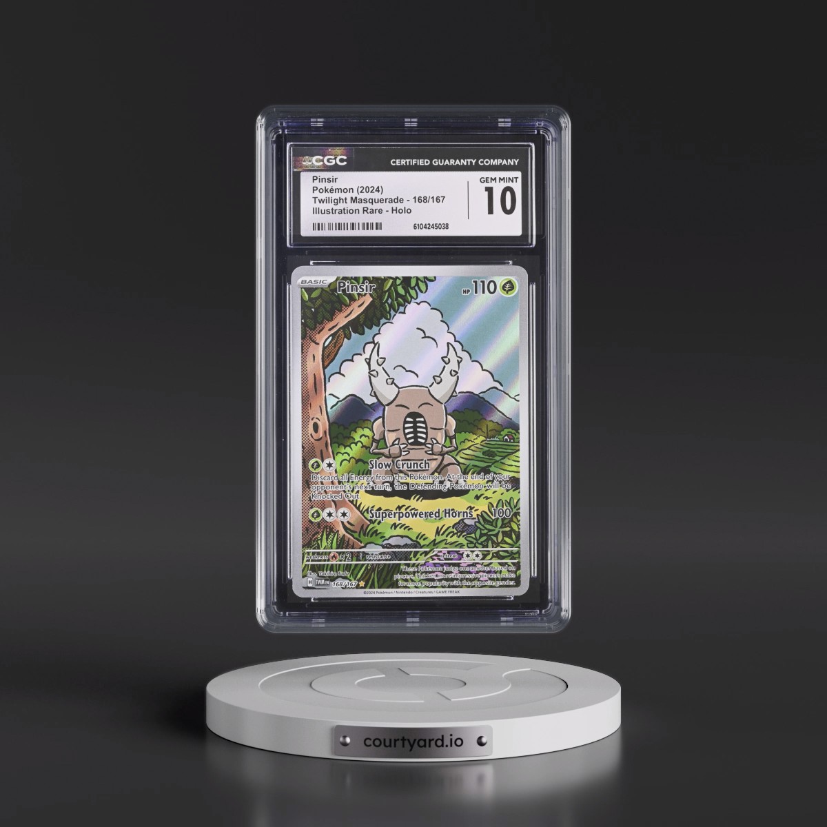 2024 Twilight Masquerade - TWM EN #168/167 Pinsir - Illustration Rare Holo (CGC 10 GEM MINT)