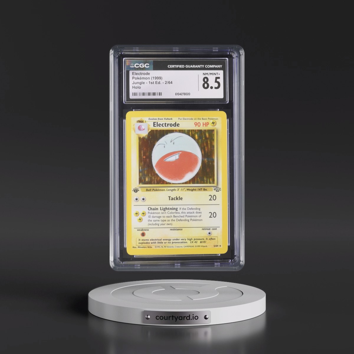 1999 Jungle #2/64 Electrode - 1st Edition Holo (CGC 8.5 NM-MT+)