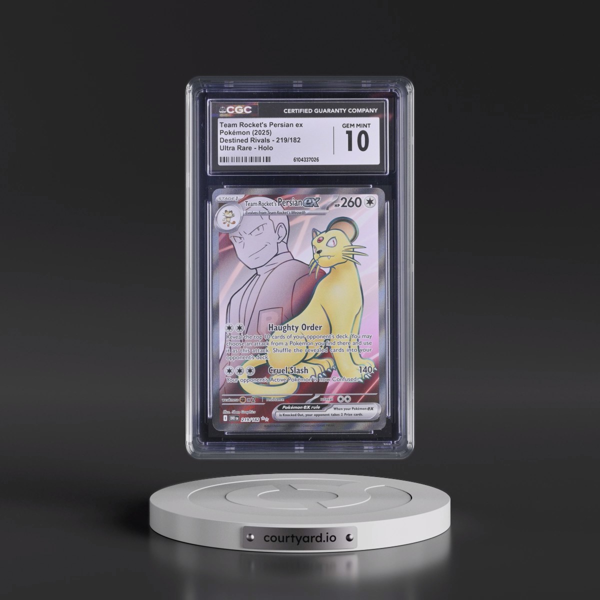 2025 Destined Rivals - DRI EN #219/182 Team Rocket's Persian ex - Ultra Rare Holo (CGC 10 GEM MINT)