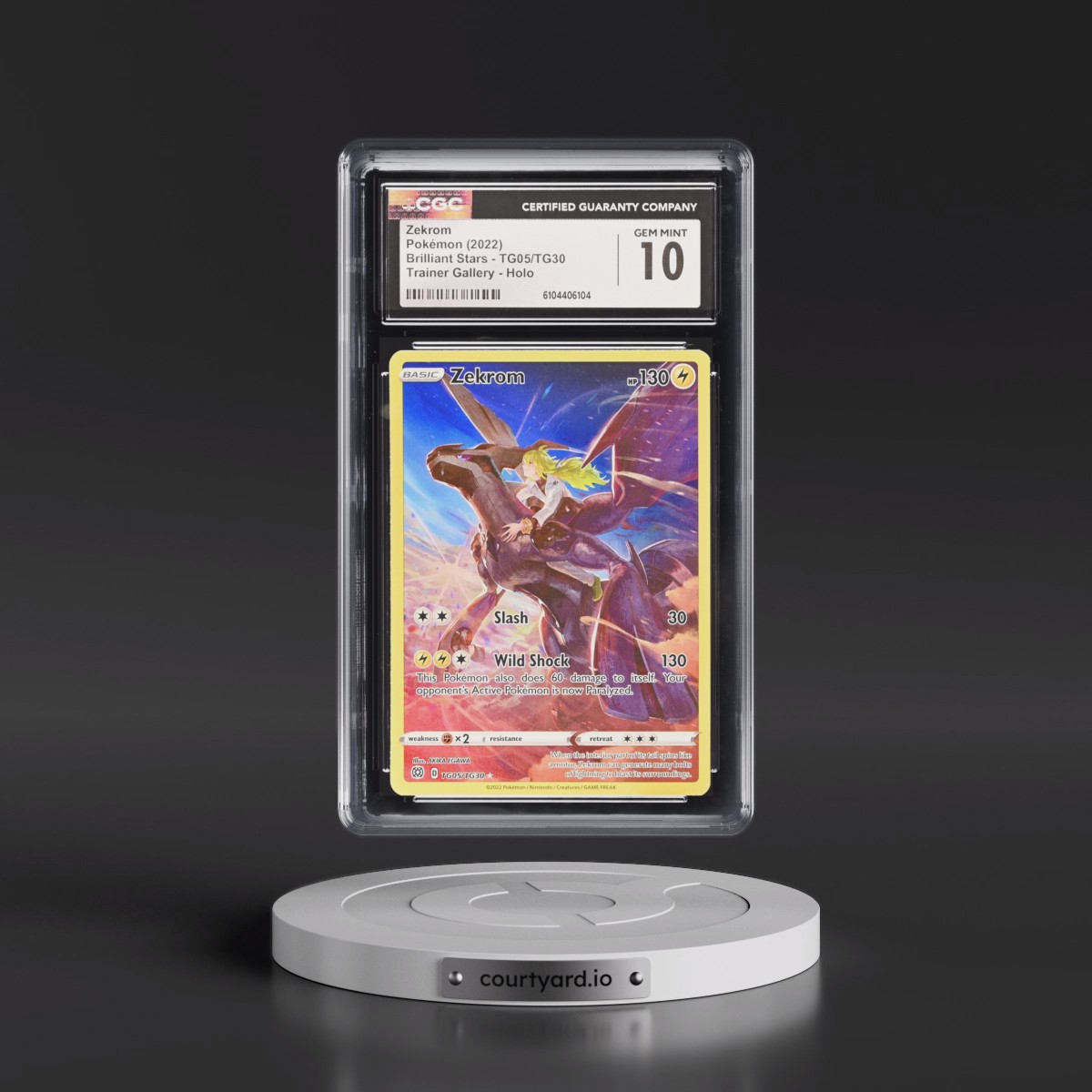 2022 Brilliant Stars #TG05/TG30 Zekrom - Trainer Gallery Holo (CGC 10 GEM MINT)
