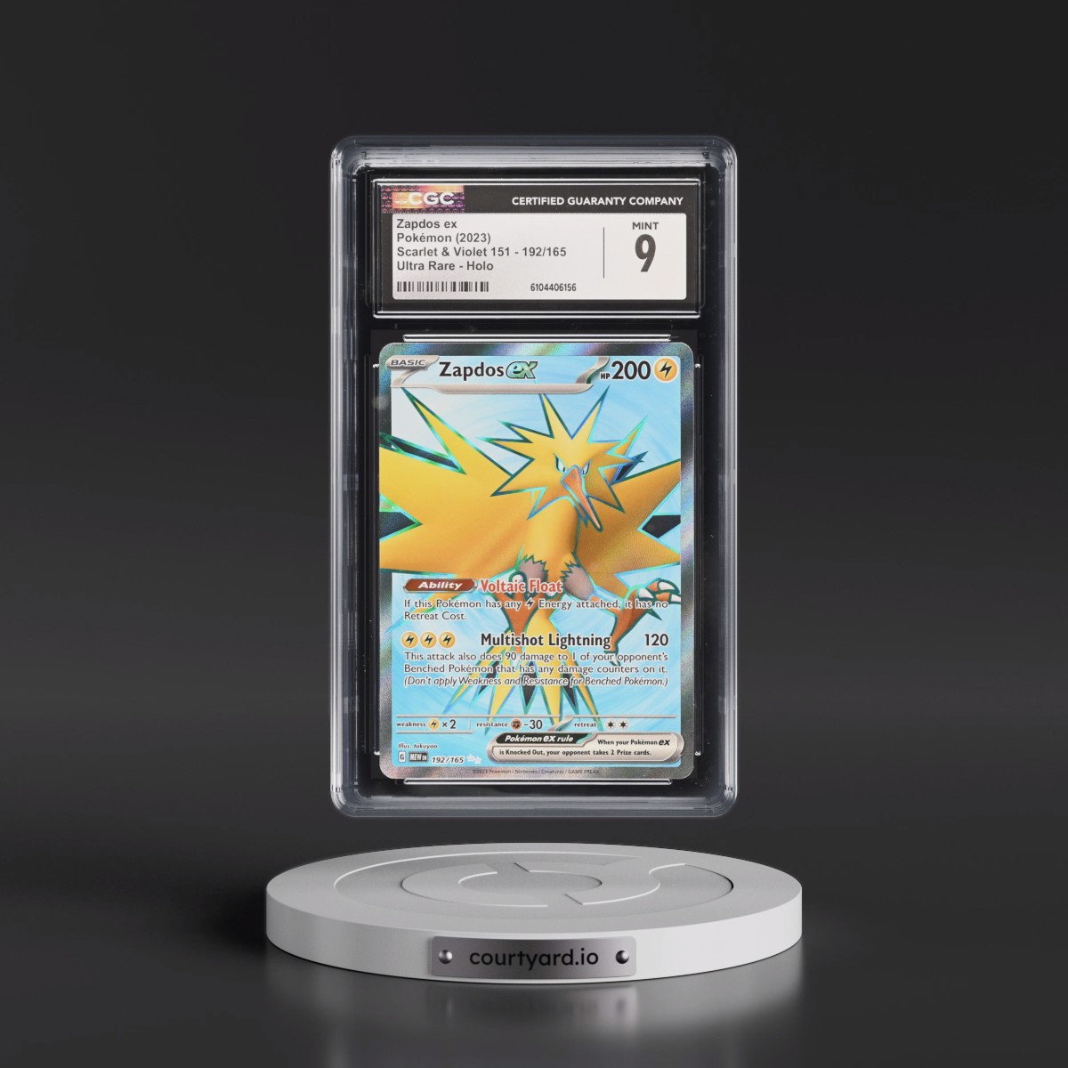 2023 Scarlet & Violet 151 - MEW EN #192/165 Zapdos ex - Ultra Rare Holo (CGC 9 MINT)