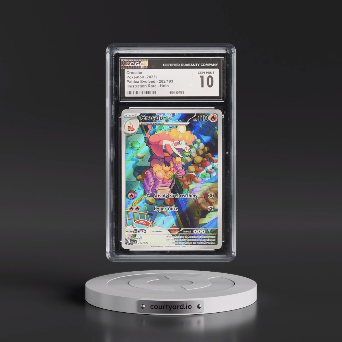 2023 Paldea Evolved - PAL EN #202/193 Crocalor - Illustration Rare Holo (CGC 10 GEM MINT)