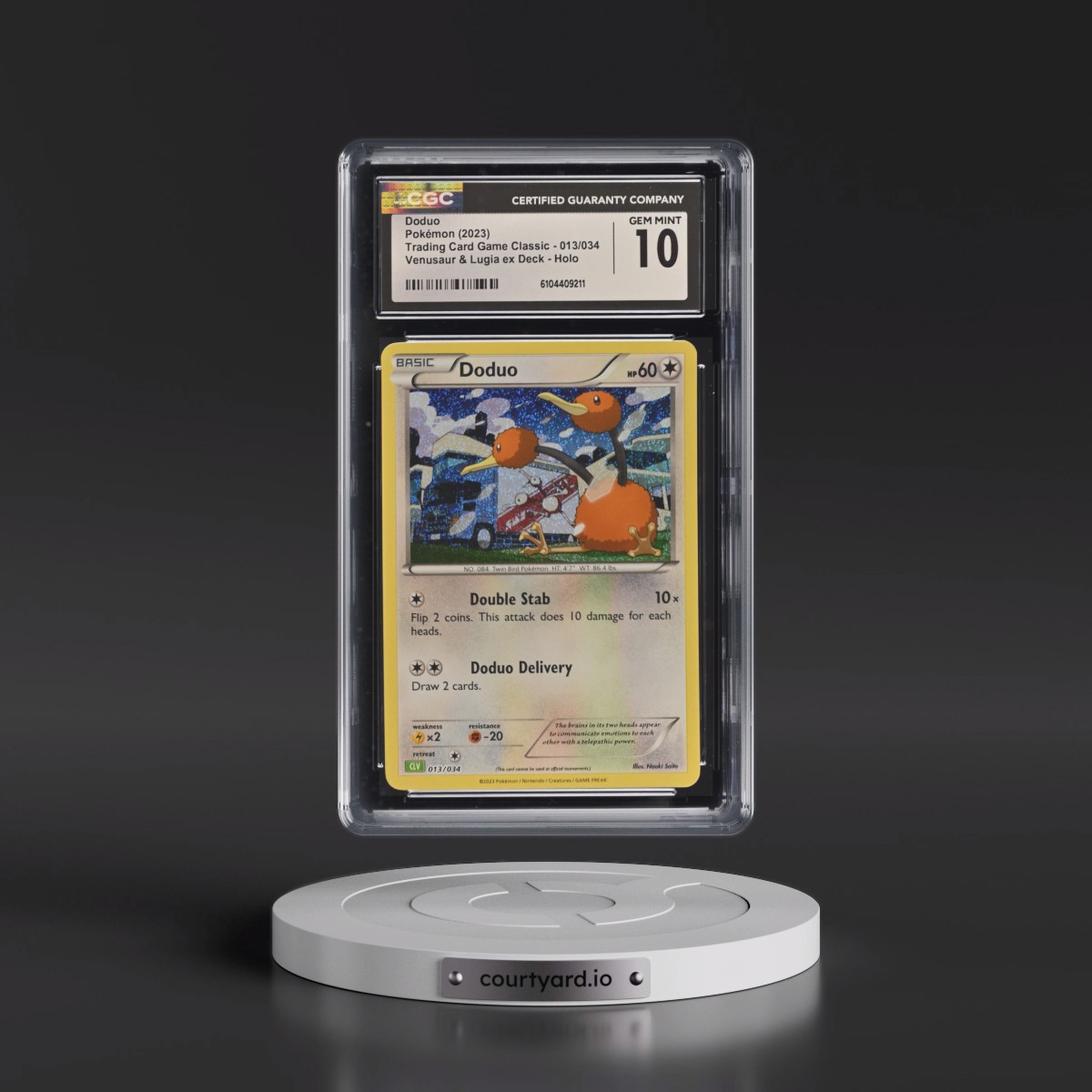 2023 Trading Card Game Classic - CLV, CLC, CLB #013/034 Doduo - Venusaur & Lugia ex Deck - CLV Holo (CGC 10 GEM MINT)
