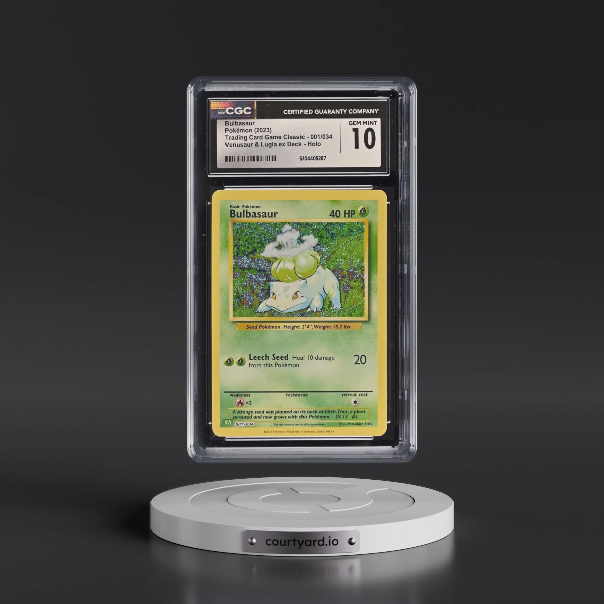 2023 Trading Card Game Classic - CLV, CLC, CLB Bulbasaur - Venusaur & Lugia ex Deck - CLV Holo #001/034 CGC 10
