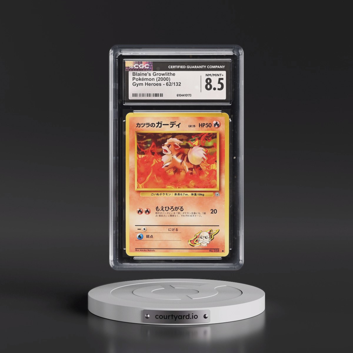 2000 Gym Heroes #62/132 Blaine's Growlithe (CGC 8.5 NM-MT+)