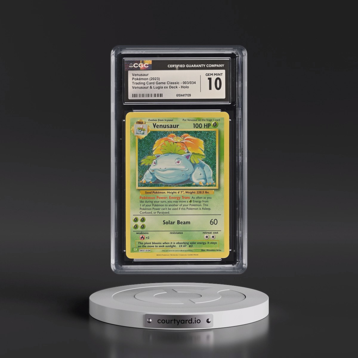2023 Pokémon CLV-Trading Card Game Classic Venusaur & Lugia EX Deck #003 Venusaur (CGC 10 GEM MINT)