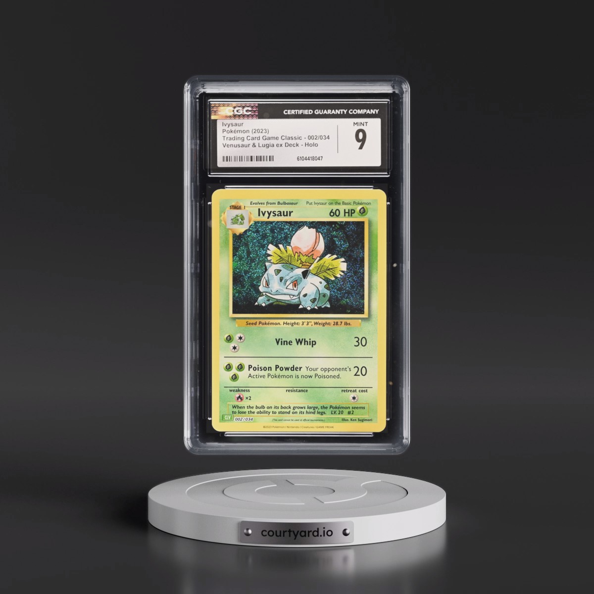2023 Trading Card Game Classic - CLV, CLC, CLB #002/034 Ivysaur - Venusaur & Lugia ex Deck - CLV Holo (CGC 9 MINT)