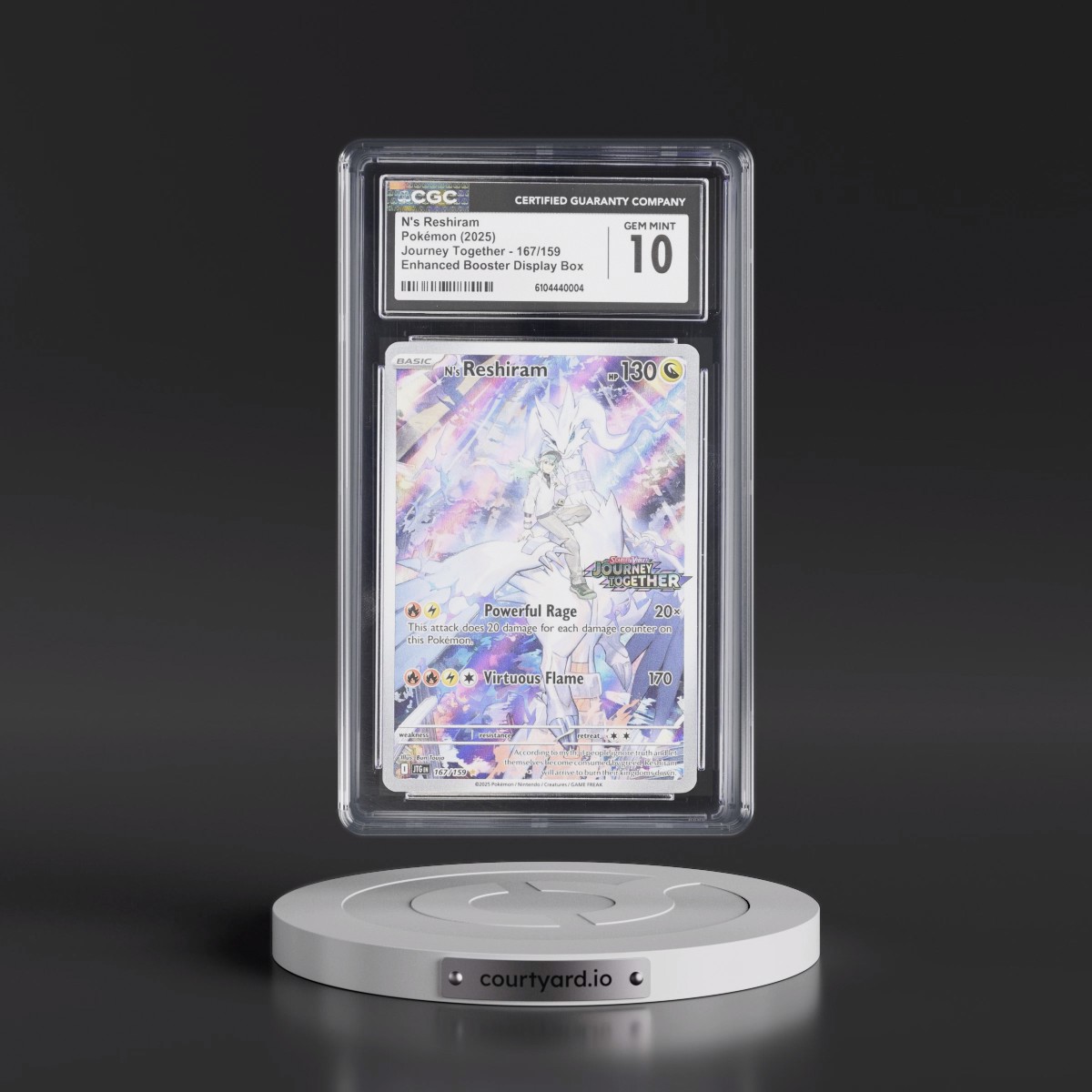 2025 Journey Together - JTG EN #167/159 N's Reshiram - Enhanced Booster Display Box (Journey Together Stamp) (Holo) (CGC 10 GEM MINT)