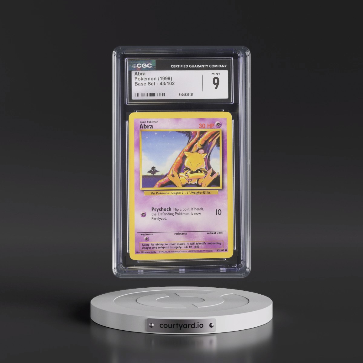 1999 Base Set #43/102 Abra (CGC 9 MINT)