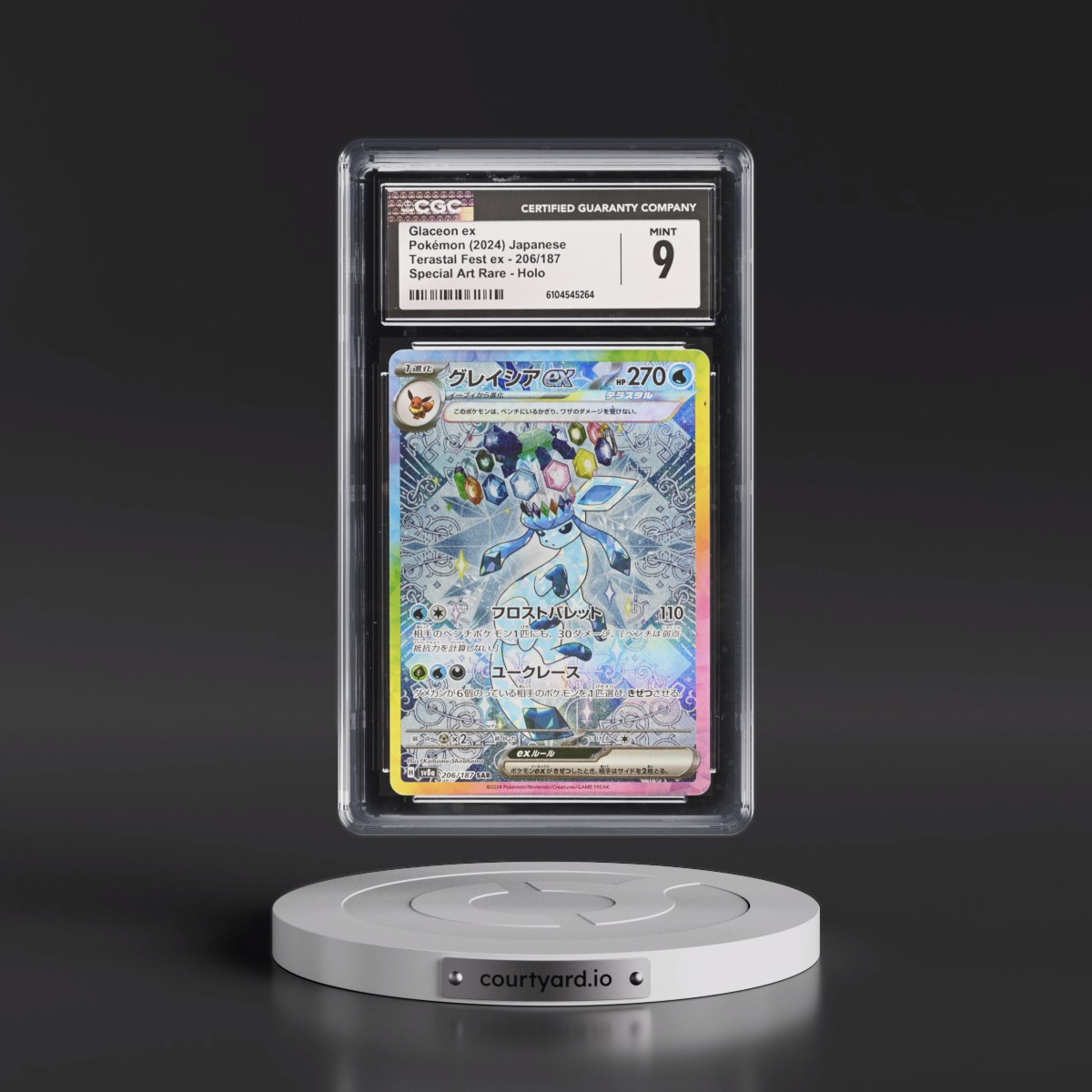 2024 High Class Pack: Terastal Fest ex - sv8a Glaceon ex - Special Art Rare Holo #206/187 CGC 9