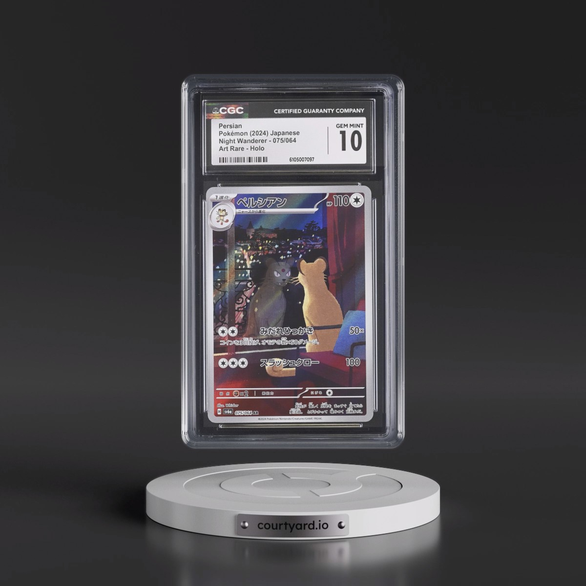 2024 Night Wanderer #075/064 Persian - Art Rare Holo (CGC 10 GEM MINT)