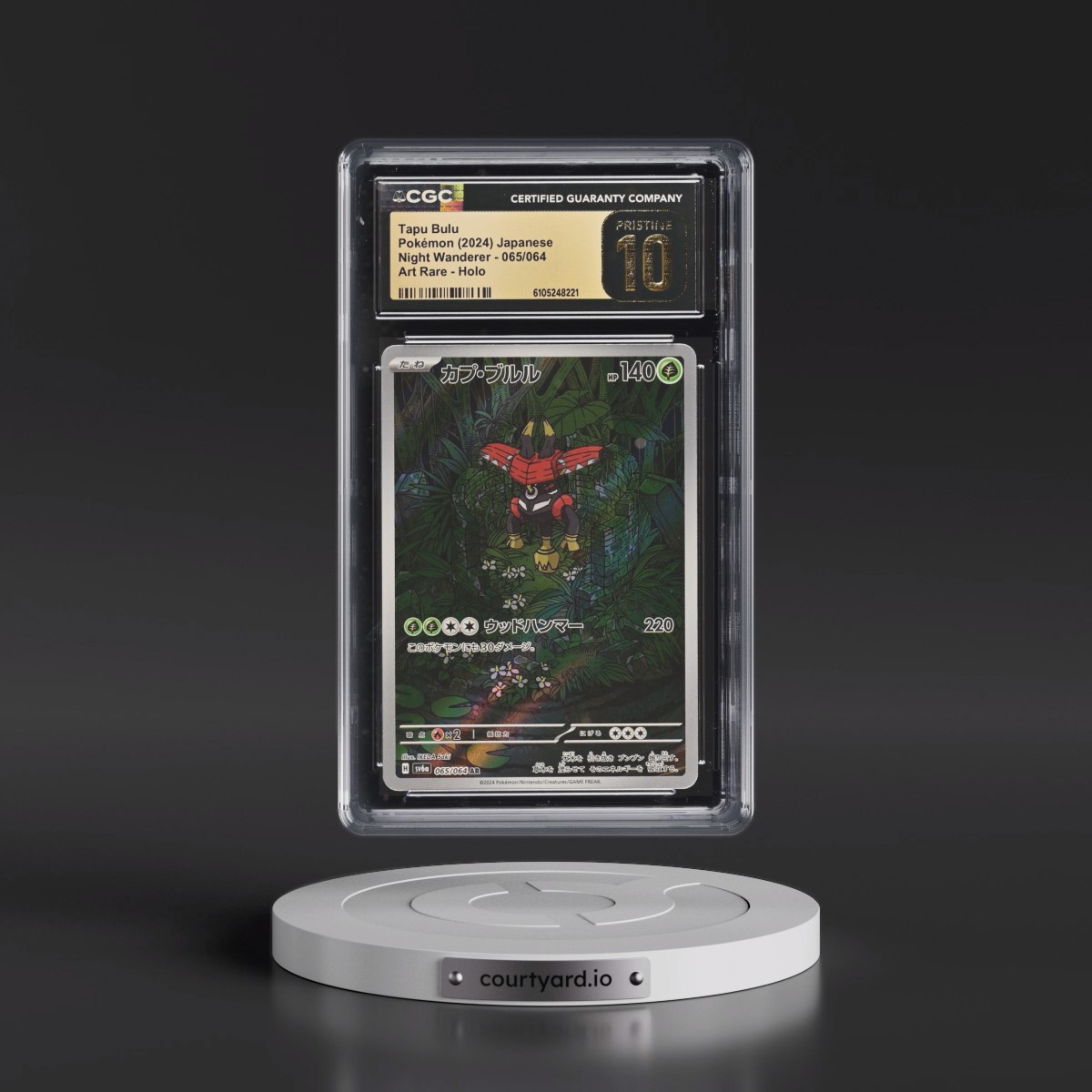2024 Night Wanderer #065/064 Tapu Bulu - Art Rare Holo (CGC 10 PRISTINE)