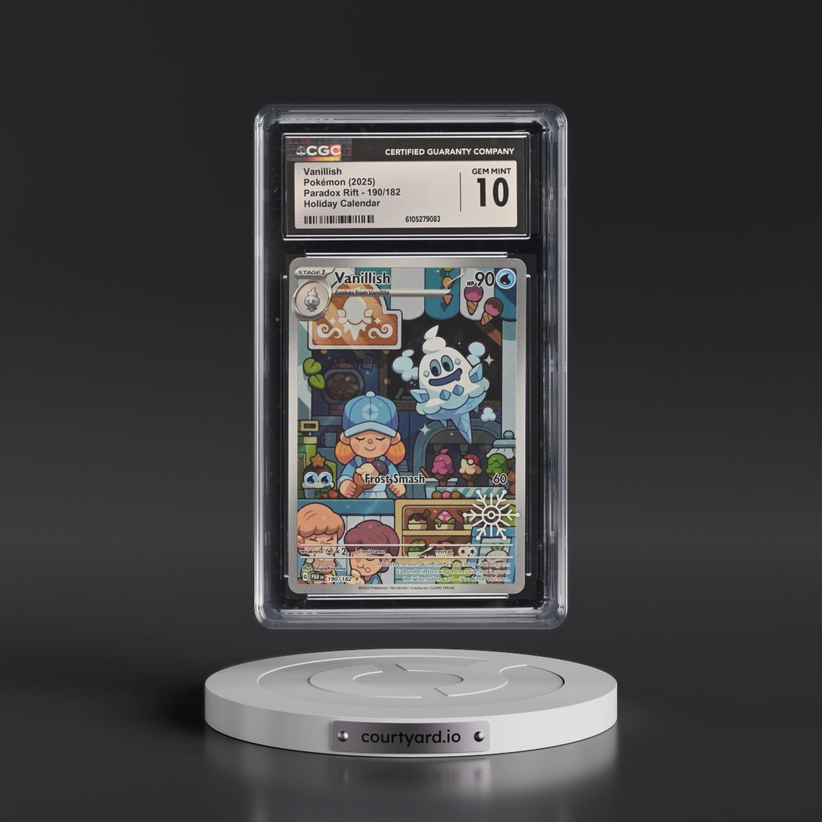 2023 Paradox Rift - PAR EN #190/182 Vanillish - Holiday Calendar (Snowflake Stamp) (Holo) (CGC 10 GEM MINT)