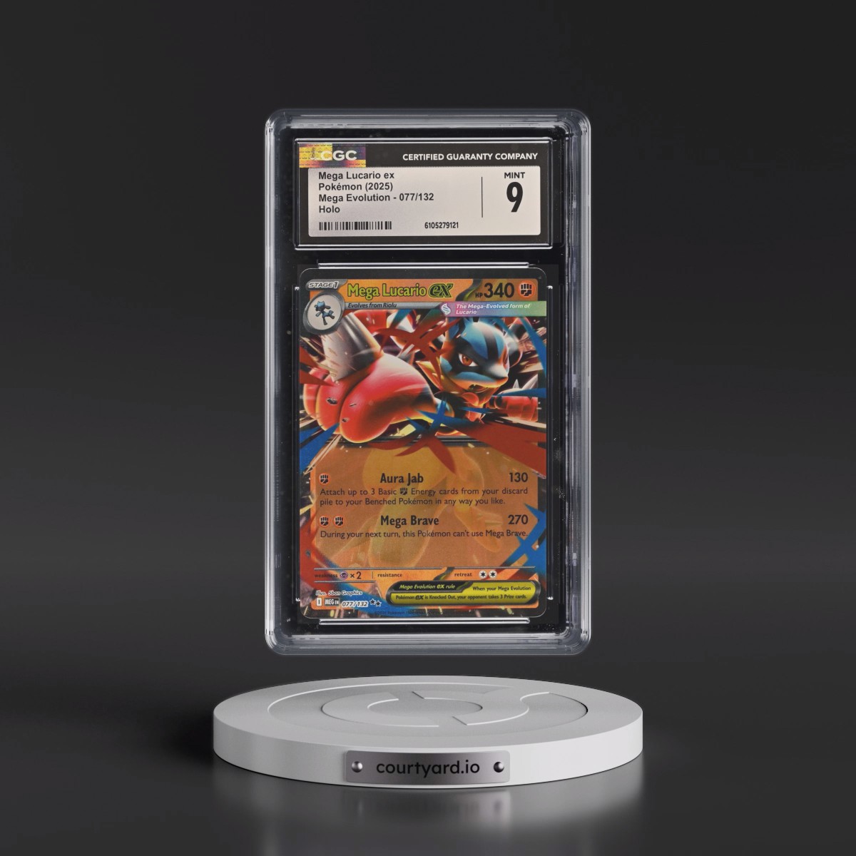 2025 Mega Evolution - MEG EN #077/132 Mega Lucario ex - Holo (CGC 9 MINT)