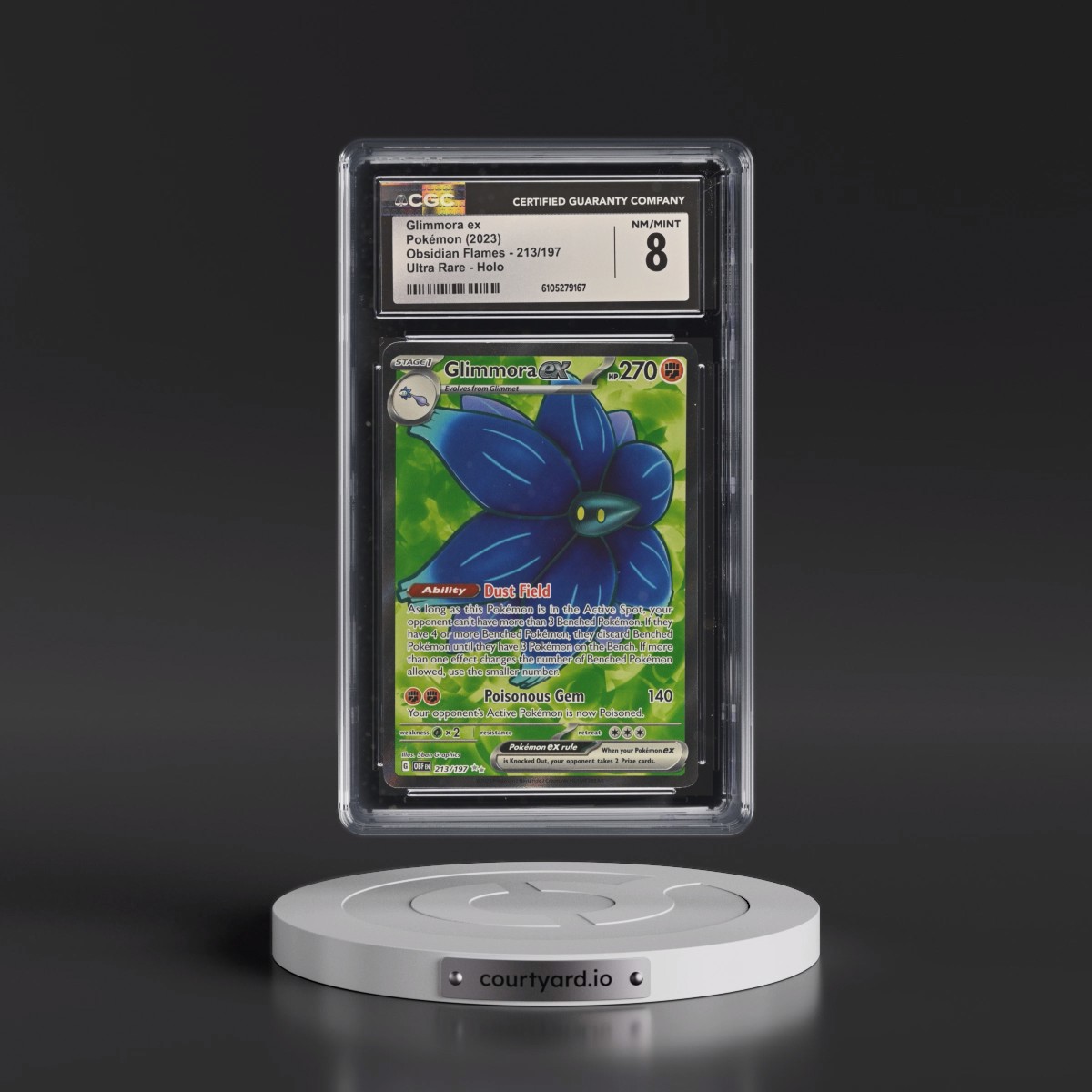 2023 Obsidian Flames - OBF EN #213/197 Glimmora ex - Ultra Rare Holo (CGC 8 NM-MT)