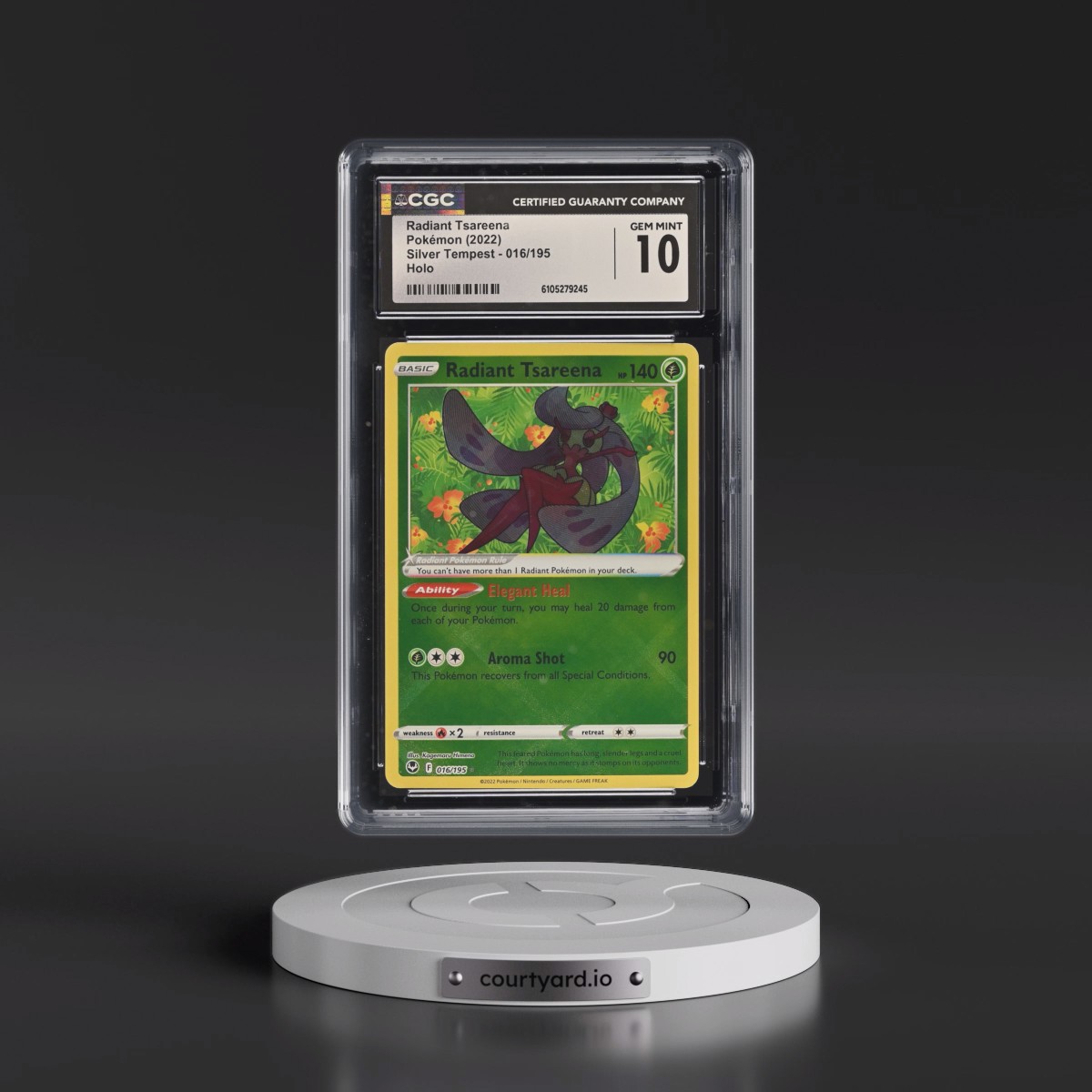 2022 Silver Tempest #016/195 Radiant Tsareena - Holo (CGC 10 GEM MINT)