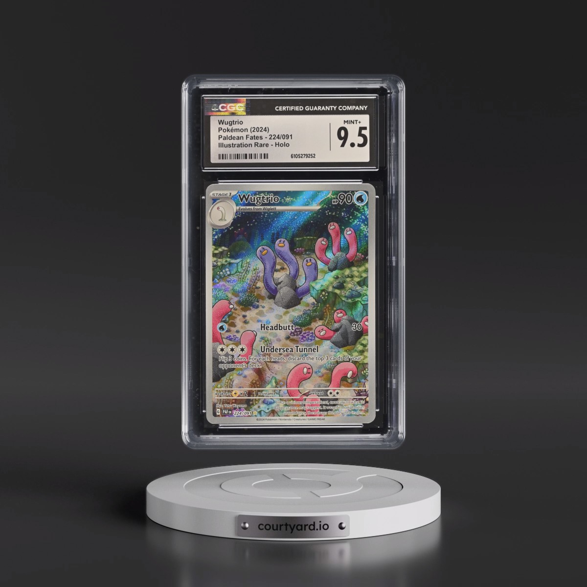 2024 Pokémon Paf EN-Paldean Fates #224 Wugtrio - Illustration Rare (CGC 9.5 MINT+)